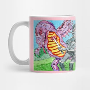 Woman Knight Slays the Dragon Mug